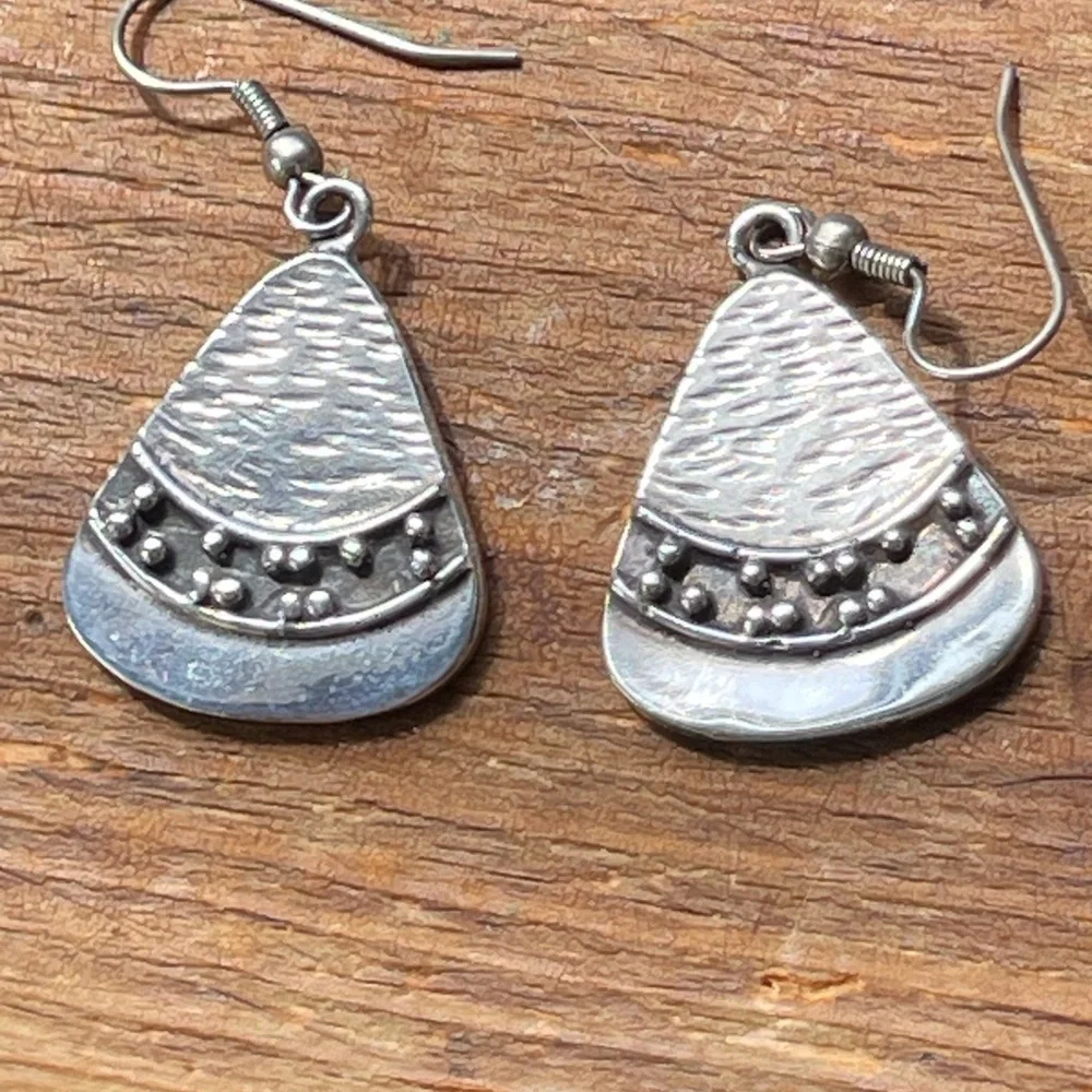 Vintage 925 sterling silver earrings dangle - Picture 3 of 7